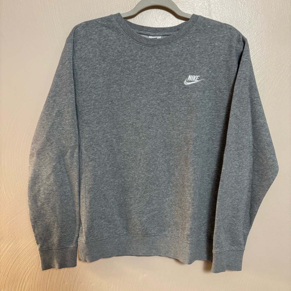 Nike Women's Crewneck Sweatshirt‎ Classic Swoosh Gray Size XS